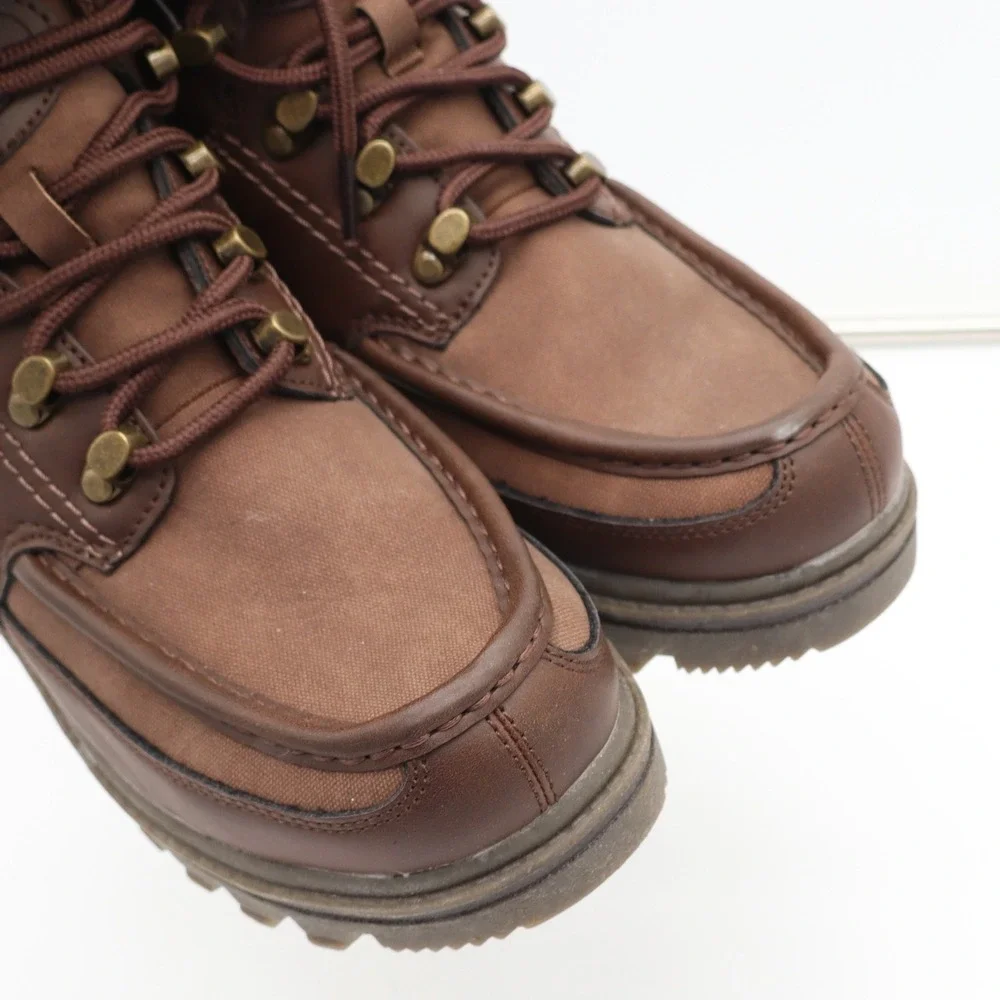Lugz Boots Mens 7 Sycamore Brown Moc Toe Lug Sole Excellent